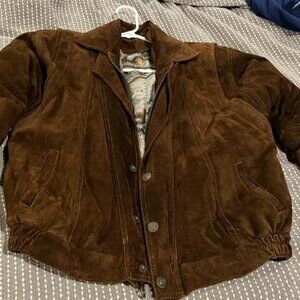 Men's Size L Brown Suede Coat